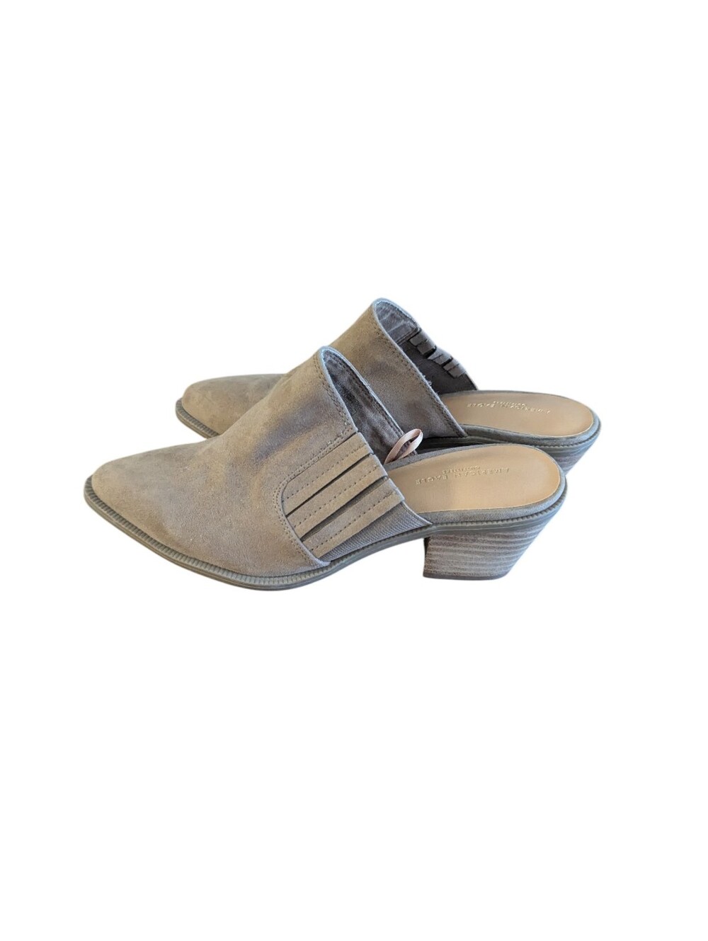 American Eagle,Women’s Taupe Suede Mule Heels, Size 6 - Picture 4 of 4